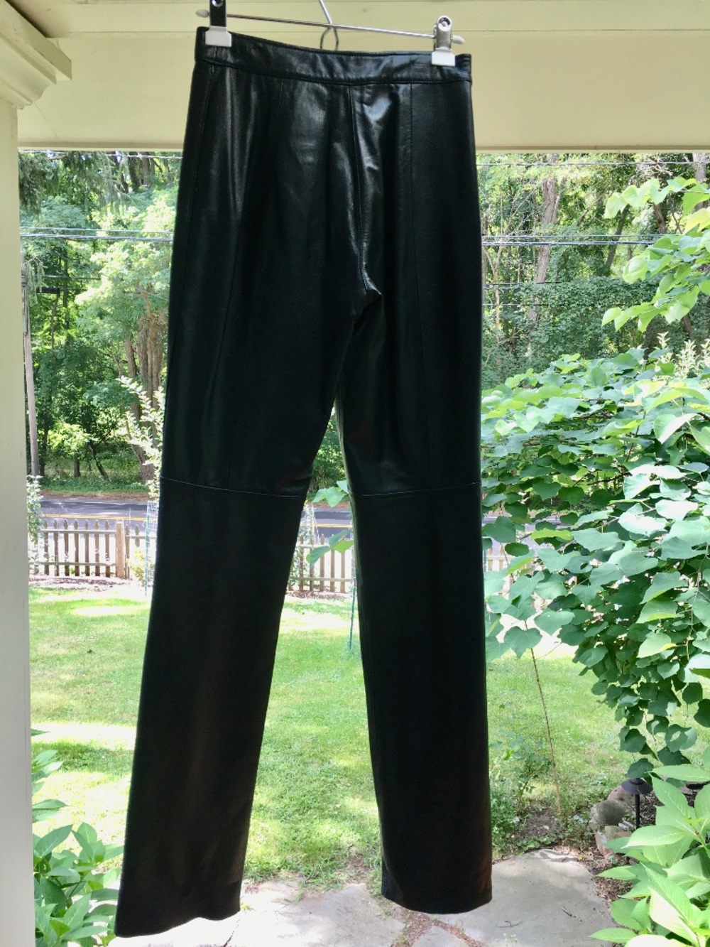 Black leather pants lined size 4